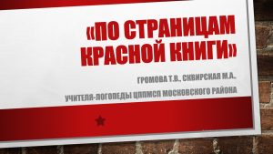 Занятие «По страницам красной книги»